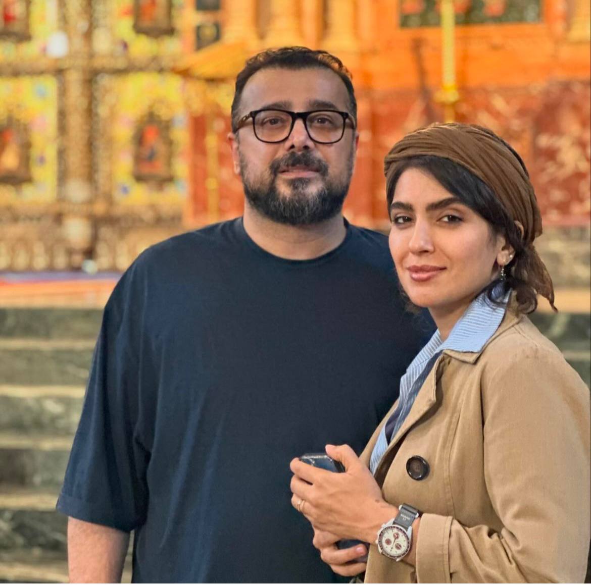 سپند امیرسلیمانی با همسرش