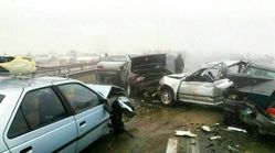 تصادف زنجیره‌ای ۷ خودرو در اصفهان