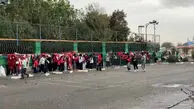 آب و هوای بارانی شهرقدس و حضور بانوان پرسپولیسی