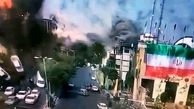 انتشار برای نخستین بار؛ تصاویر دوربین‌های ترافیکی لحظاتی پس از حمله موشکی به میدان قدس تجریش (ویدئو)