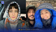 استایل عجیب و شوکه کننده فرشته حسینی و نوید محمدزاده ؛ شلوار گل گلی و کاپشن