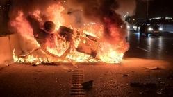 آتش‌سوزی بر اثر تصادف زنجیره‌ای در محور سقز-بوکان یک فوتی و هشت مصدوم برجای گذاشت