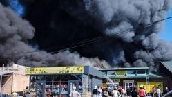 
آتش‌سوزی گسترده در بازاری در روسیه
