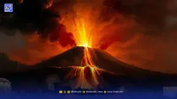 فیلم باورنکردنی از فوران یک آتشفشان در اتیوپی از زاویه یک مسافر در هواپیما