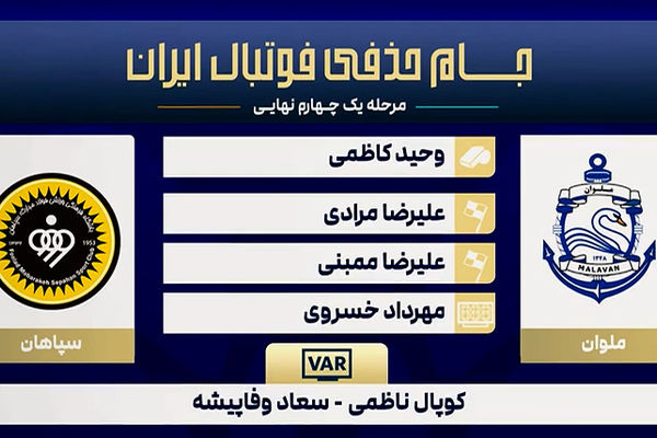 کارشناسی داوری دیدار ملوان - سپاهان