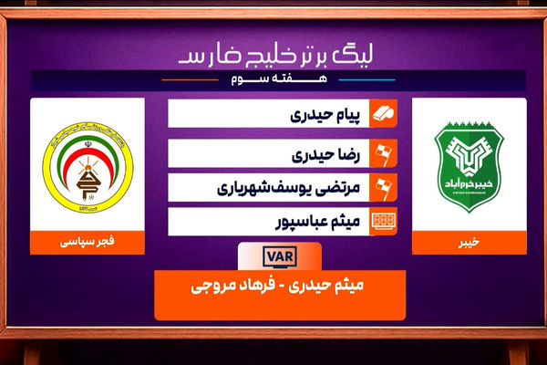 کارشناسی داوری دیدار خیبر - فجرسپاسی
