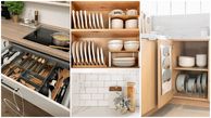 چیدمان ظروف در کابینت؛ ایده های ساده و کاربردی برای چیدمان ظروف