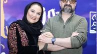 شبنم مقدمی و همسرش علیرضا آرا در مراسم شب بازیگر در صبامال + فیلم