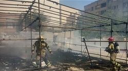 یک هیات عزاداری در کامرانیه تهران آتش گرفت + تصاویر