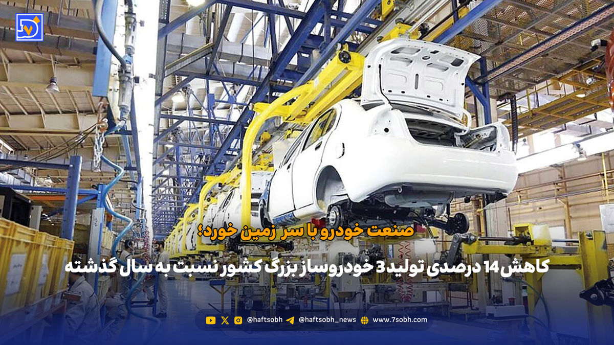 کاهش 14 درصدی تولید 3 خودروساز بزرگ کشور نسبت به سال گذشته