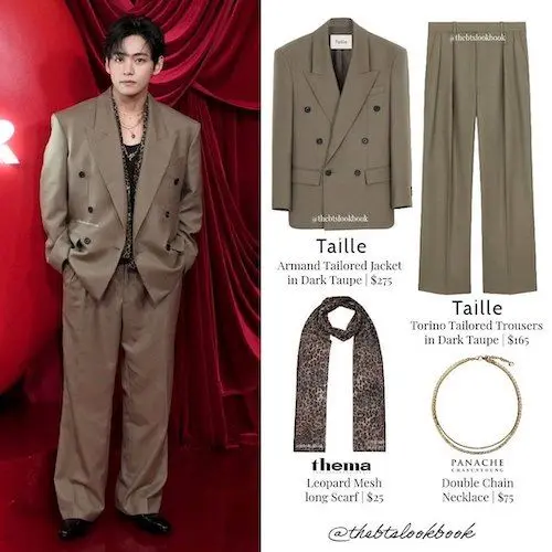 کت و شلوار قهوه‌ای کیم تهیونگ