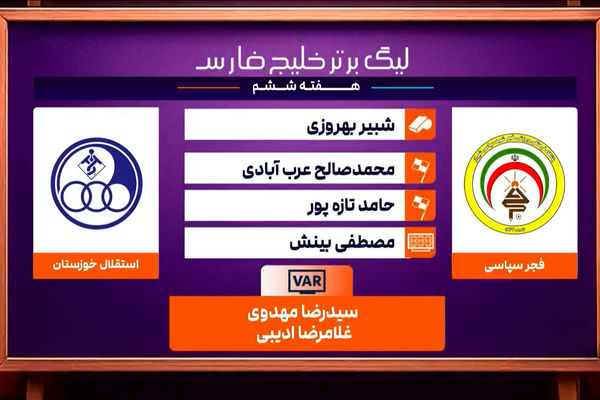 کارشناسی داوری دیدار فجرسپاسی - استقلال خوزستان