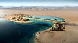 عکس | بن سلمان ساخت بزرگ‌ترین استخر معلق جهان را آغاز کرد
