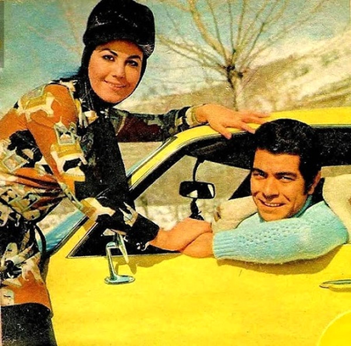 سفر در ایام قدیم؛ بهروز وثوقی و پوری بنایی در پشت صحنه فیلم قیصر سال ۴۸ + عکس