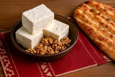 پنیر لیقوان و گردو تازه
