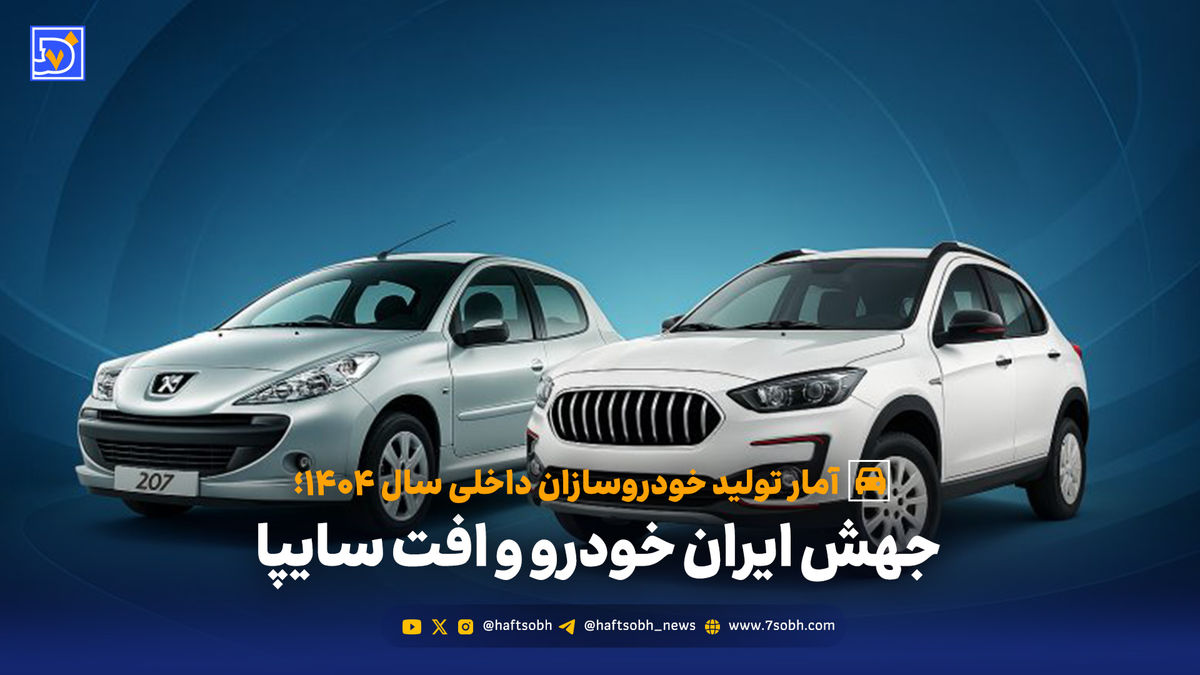 آمار تولید خودروسازان داخلی در 1404؛ جهش ایران خودرو و افت سایپا