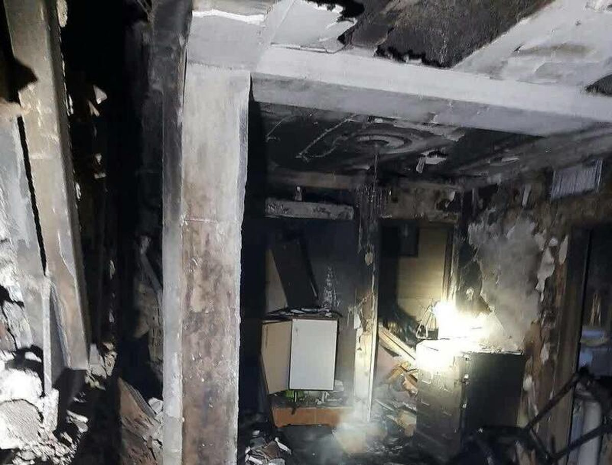 انفجار و آتشسوزی یک ساختمان مسکونی در خیابان دماوند