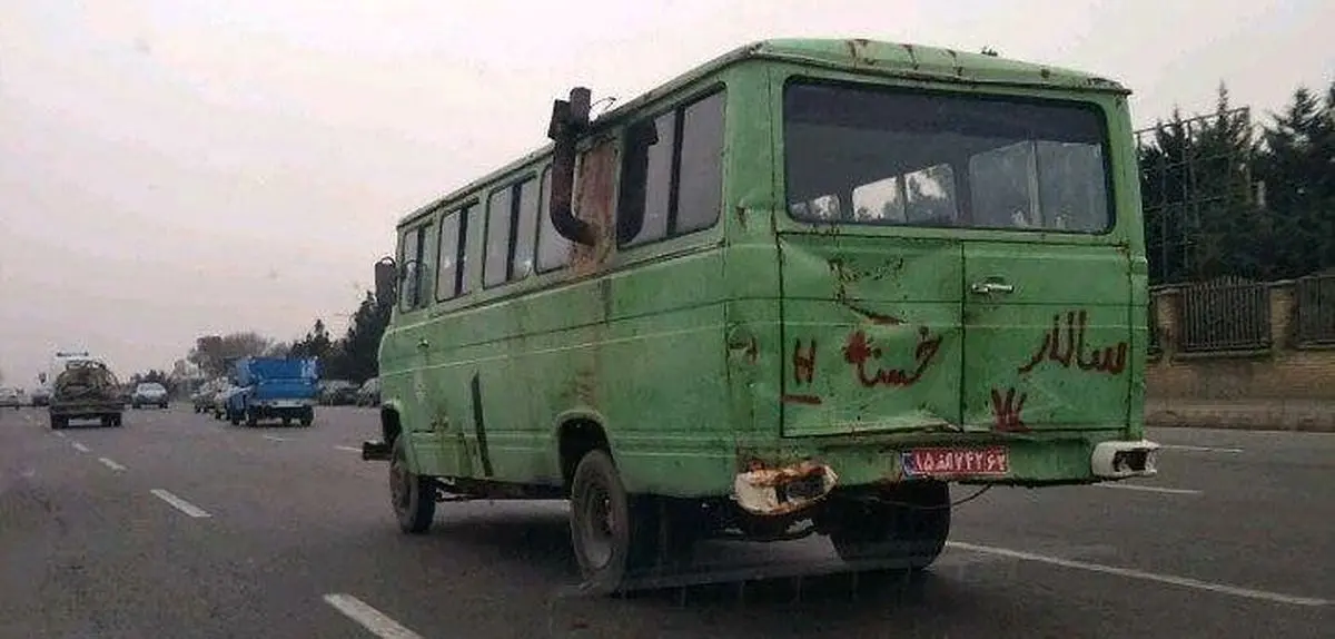 نصب بخاری روی مینی‌بوس!