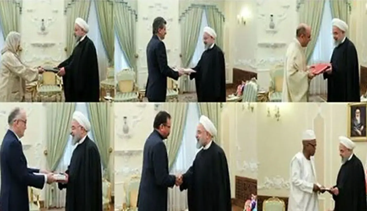 با حضور رییس جمهور انجام شد؛ دریافت استوار نامه سفرای جدید هشت کشور