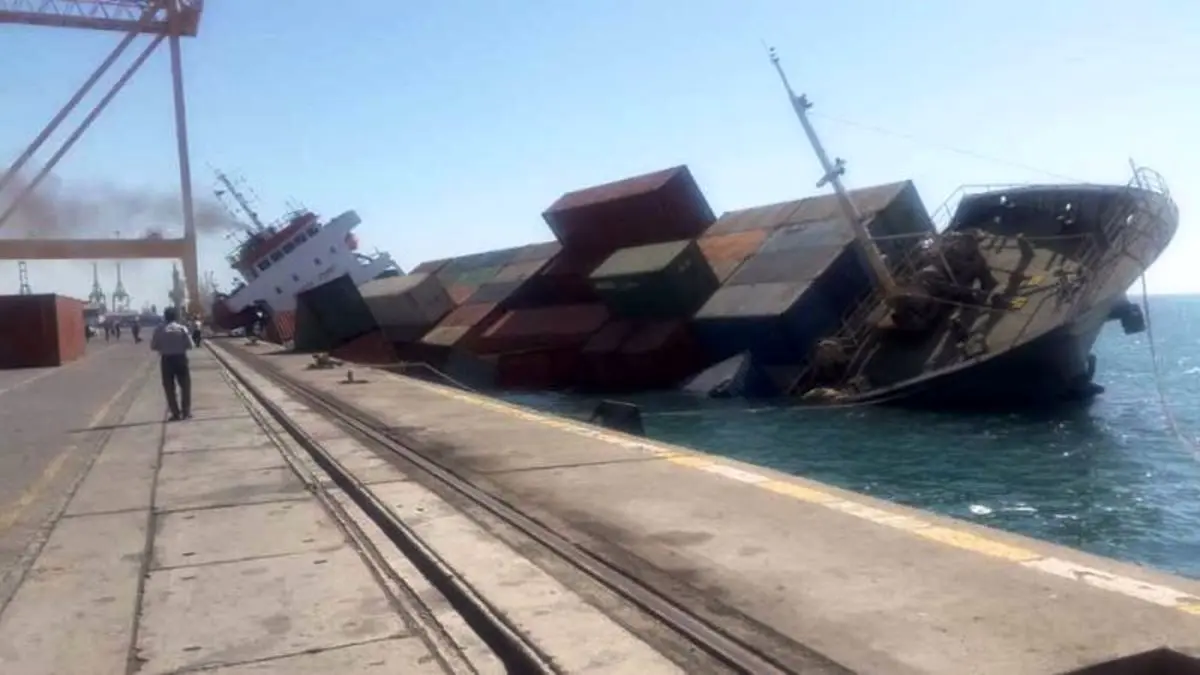 جزییات غرق شدن یک کشتی ۹۰متری در بندر شهید رجایی