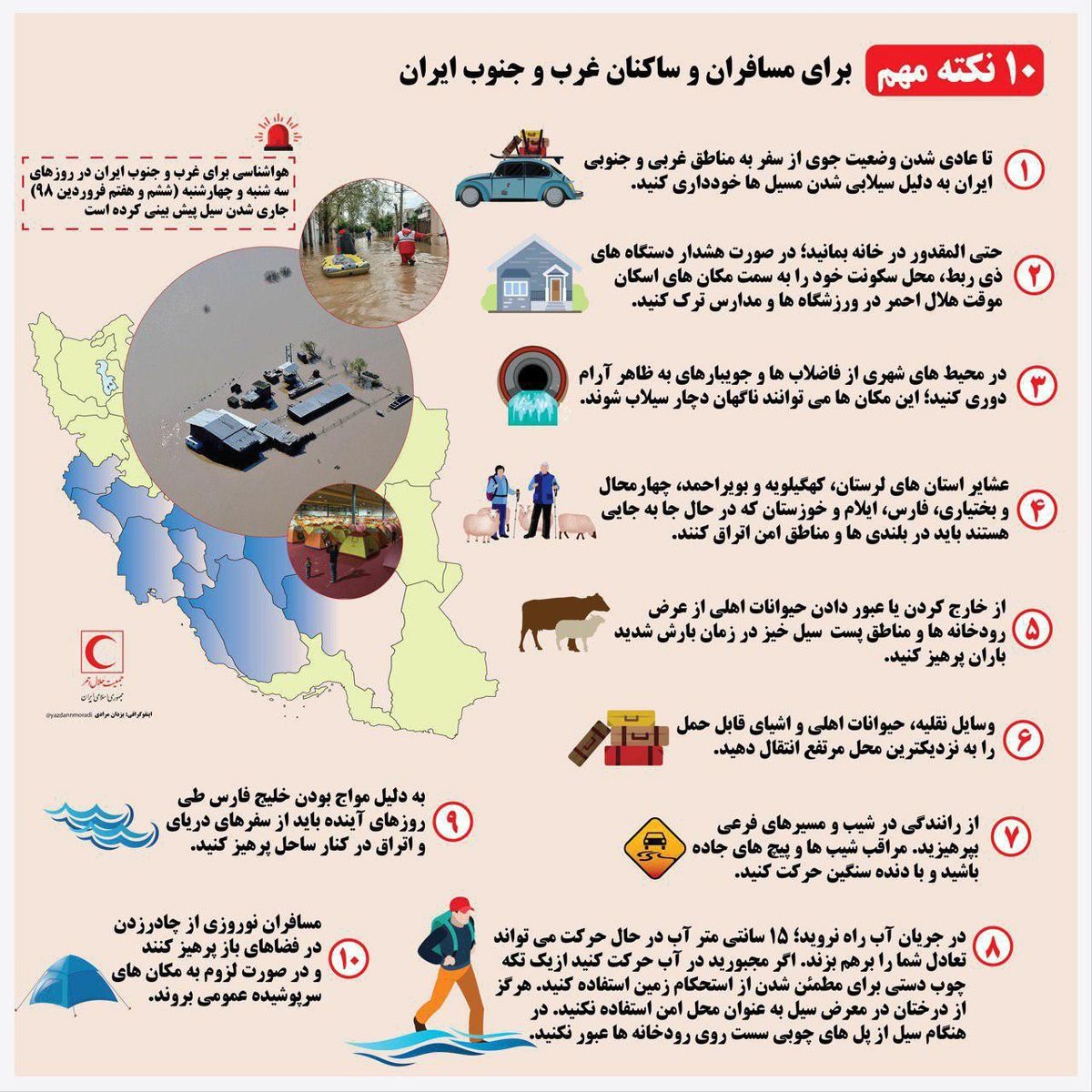 ده نکته مهم درباره نحوه مقابله با خطر سیل
