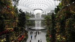 فیلم | مرتفع‌ترین آبشار سرپوشیده جهان در فرودگاه سنگاپور