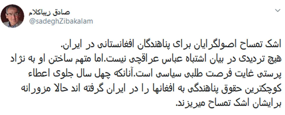 زیباکلام: عراقچی، نژادپرست نیست