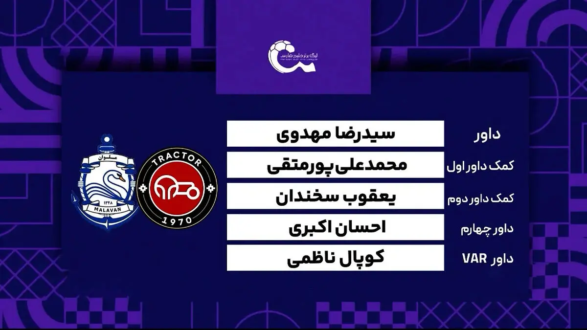 کارشناسی داوری دیدار تراکتور – ملوان