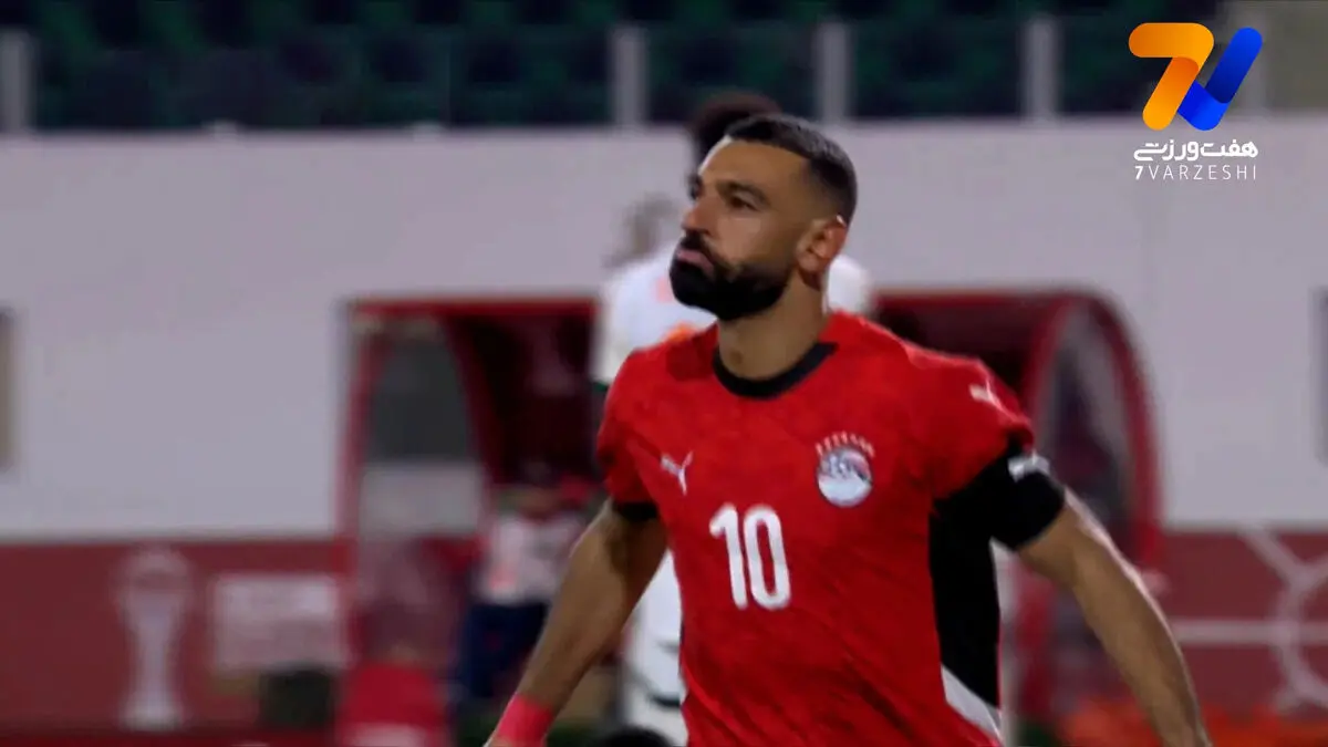گل سوم مصر به ساحل عاج توسط محمد صلاح
