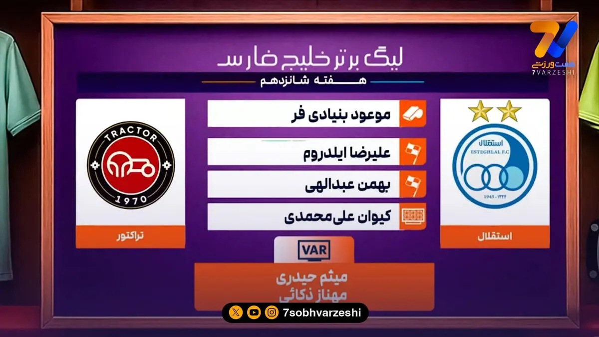 کارشناسی داوری دیدار استقلال – تراکتور