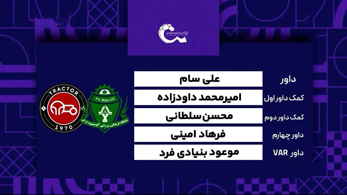 کارشناسی داوری دیدار آلومینیوم اراک – تراکتور