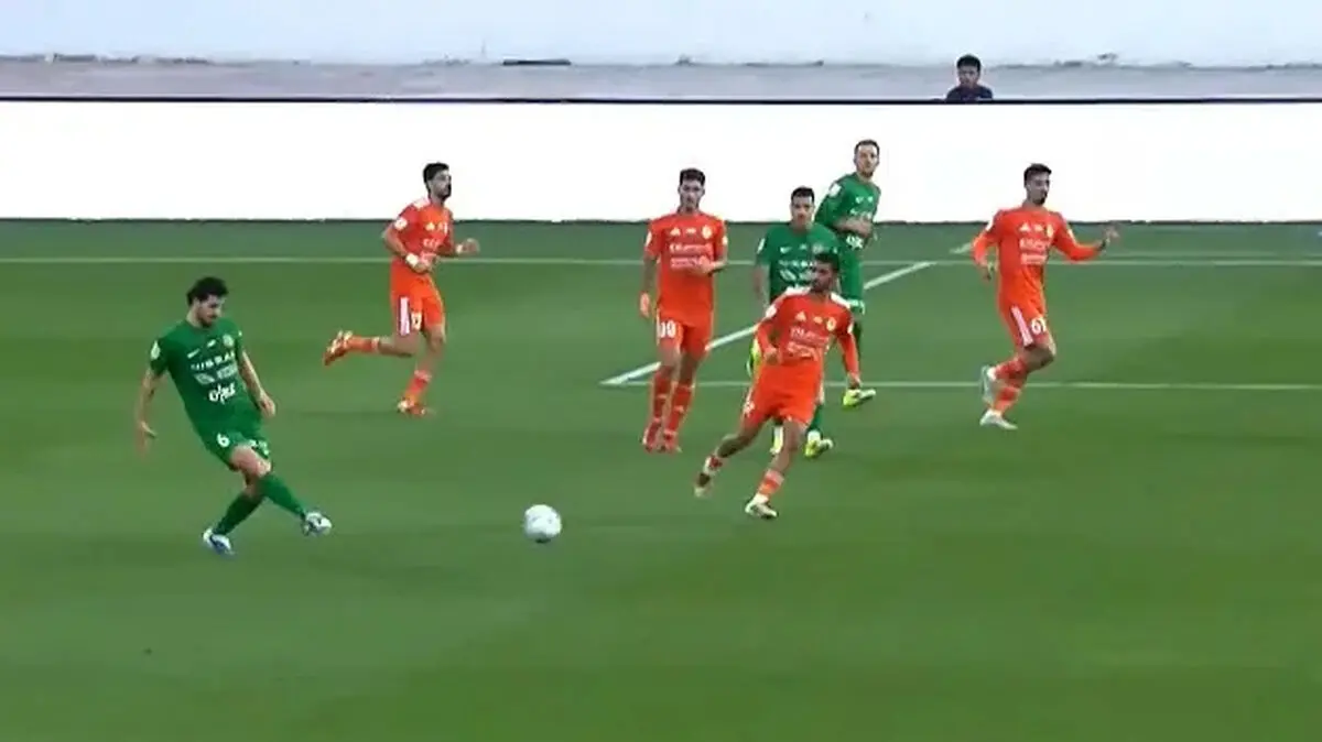 گل اول شباب الاهلی به عجمان با پاس سعید عزت اللهی