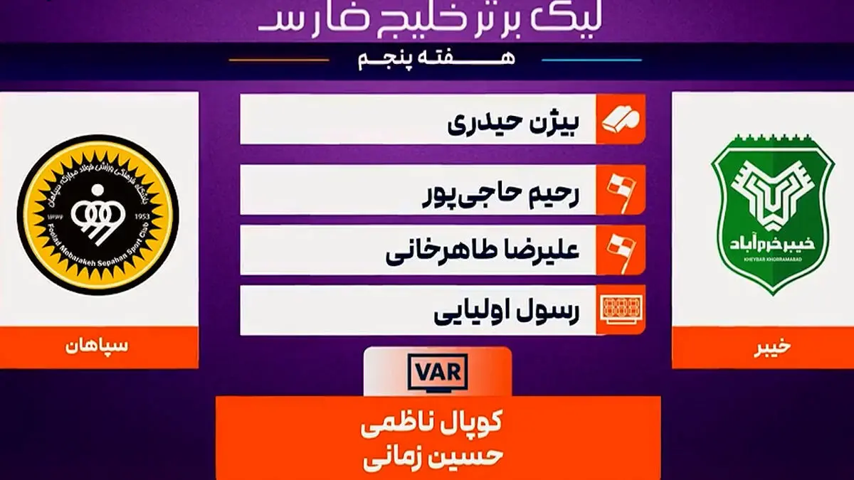 کارشناسی داوری خیبر خرم‌آباد – سپاهان