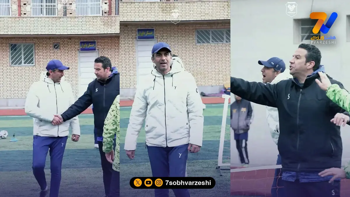 تنیس فوتبال قبل از تمرین؛ بازگشت رحمتی به دوران بازیگوشی!