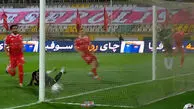 گل اول خیبر به پرسپولیس توسط احسان حسینی