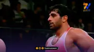 هادی ساروی در 97 کیلوگرم با شکست حریف خود فینالیست شد