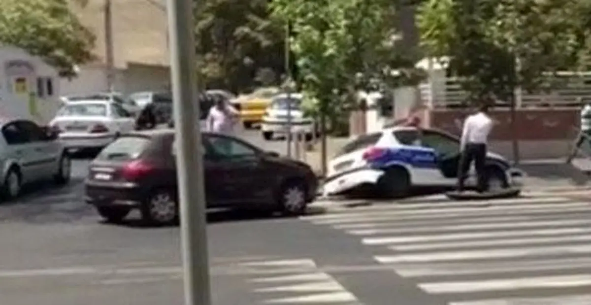 ویدئو / طلبکاری بعد از تصادف با ماشین پلیس !