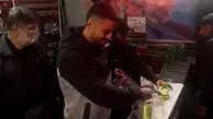 حضور محمدامین کاظمیان بازیکن پرسپولیس در موکب باشگاه پرسپولیس