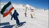 اهتزاز پرچم سه‌رنگ ایران در پیست اسکی توچال