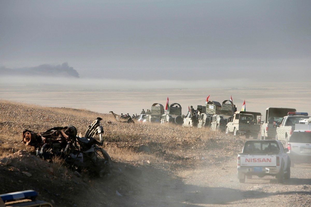 کاروان در حال فرار داعش منهدم شد