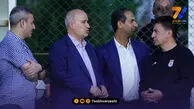 استقبال امیر قلعه نویی و ملی پوشان از مهدی تاج