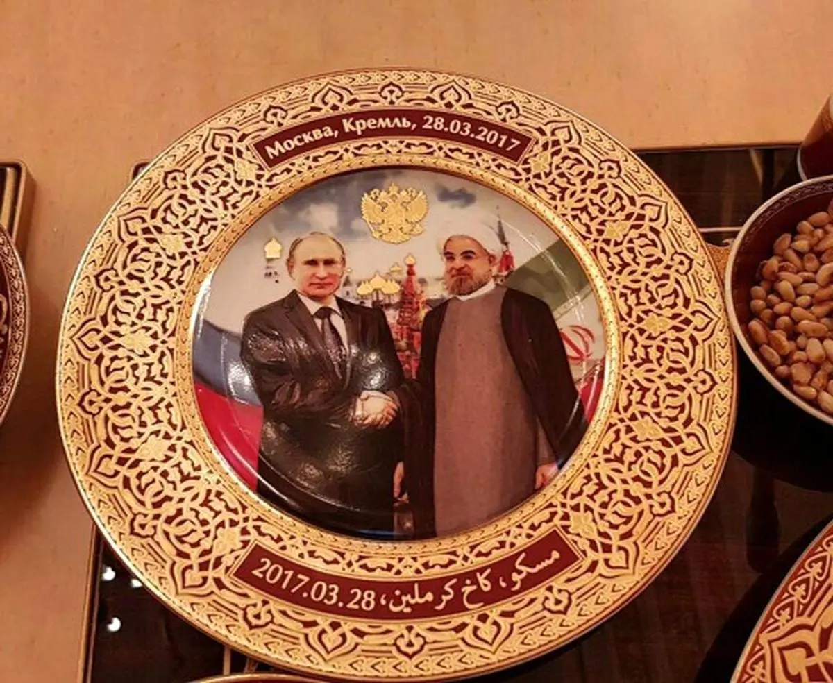بشقاب ویژه کرملین در ضیافت روحانی و پوتین