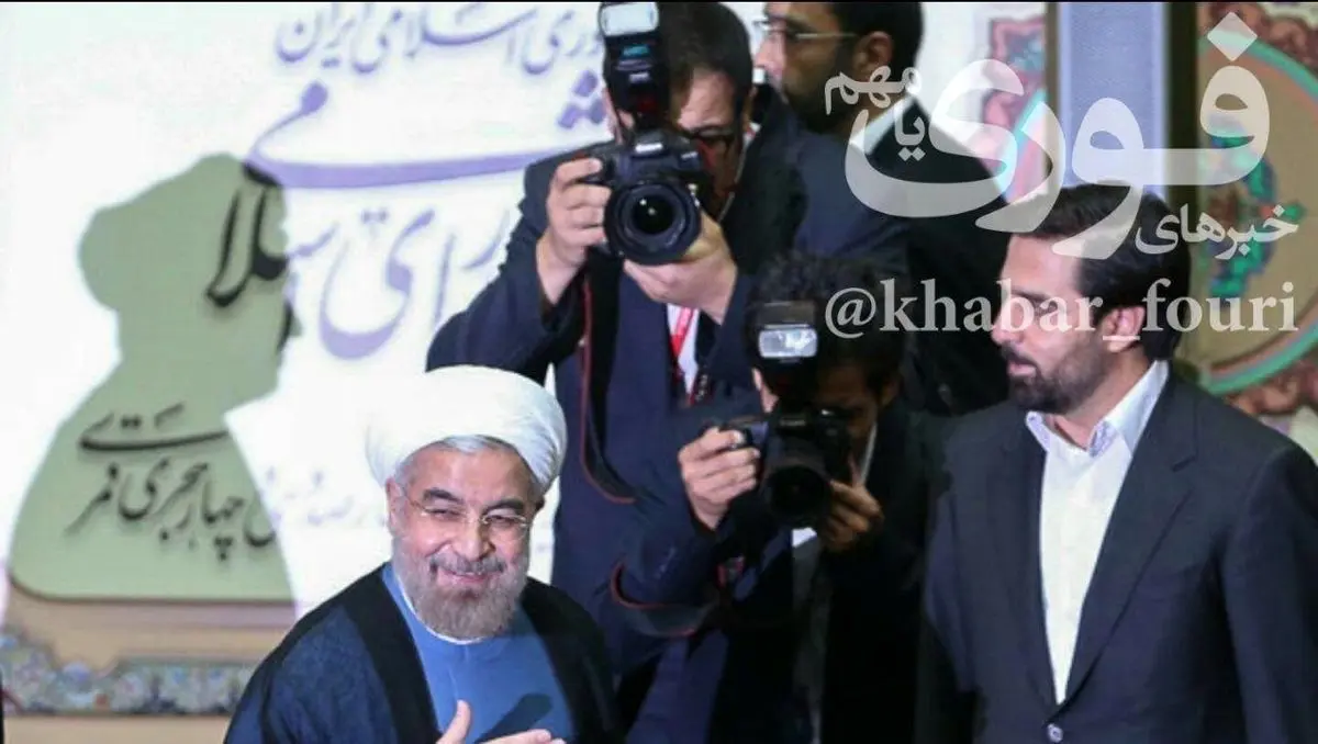 عکس| سایه آیت‌الله هاشمی، پشت سر حسن روحانی