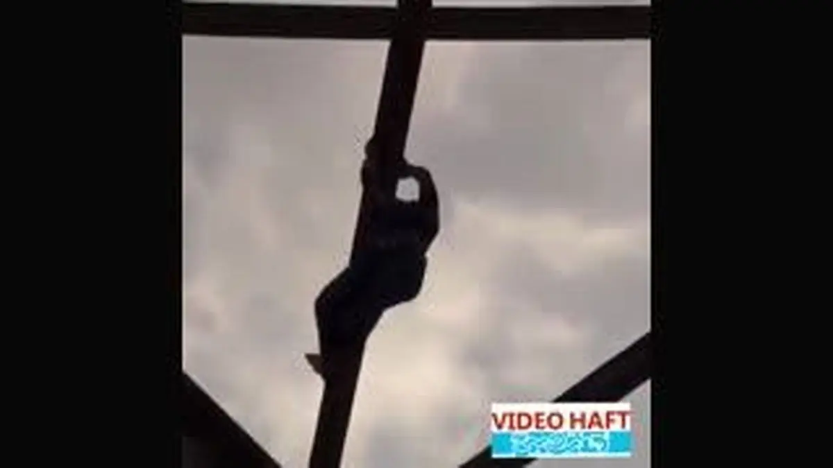 ویدیو هفت|سقوط مرد عنکبوتی اهواز از بالای پل