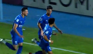 گل سوم الهلال به نسف قارشی توسط مارکوس لئوناردو