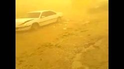 ویدیو هفت| تصادف زنجیره‌ای جاده رامشیر  در غبار شدید خوزستان