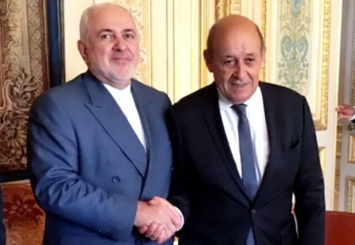آغاز مذاکرات ظریف و همتای فرانسوی او در محل برگزاری نشست گروه ۷
