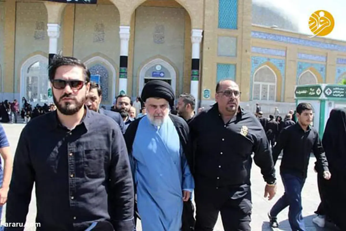 حضور مقتدی صدر در مراسم عزاداریِ قم