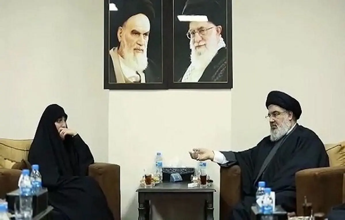 دیدار سید حسن نصرالله با دختر سردار سلیمانی