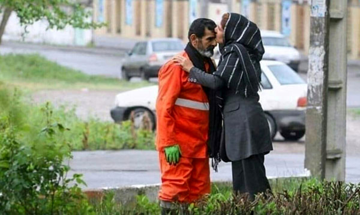 تصویری از تقدیر غرورآفرین یک دختر از پدرش